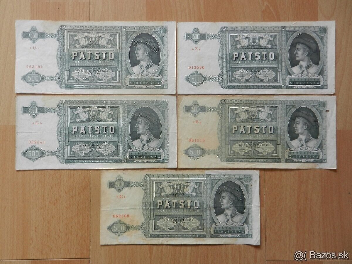 Bankovky Slovenský štát neperforované - 9