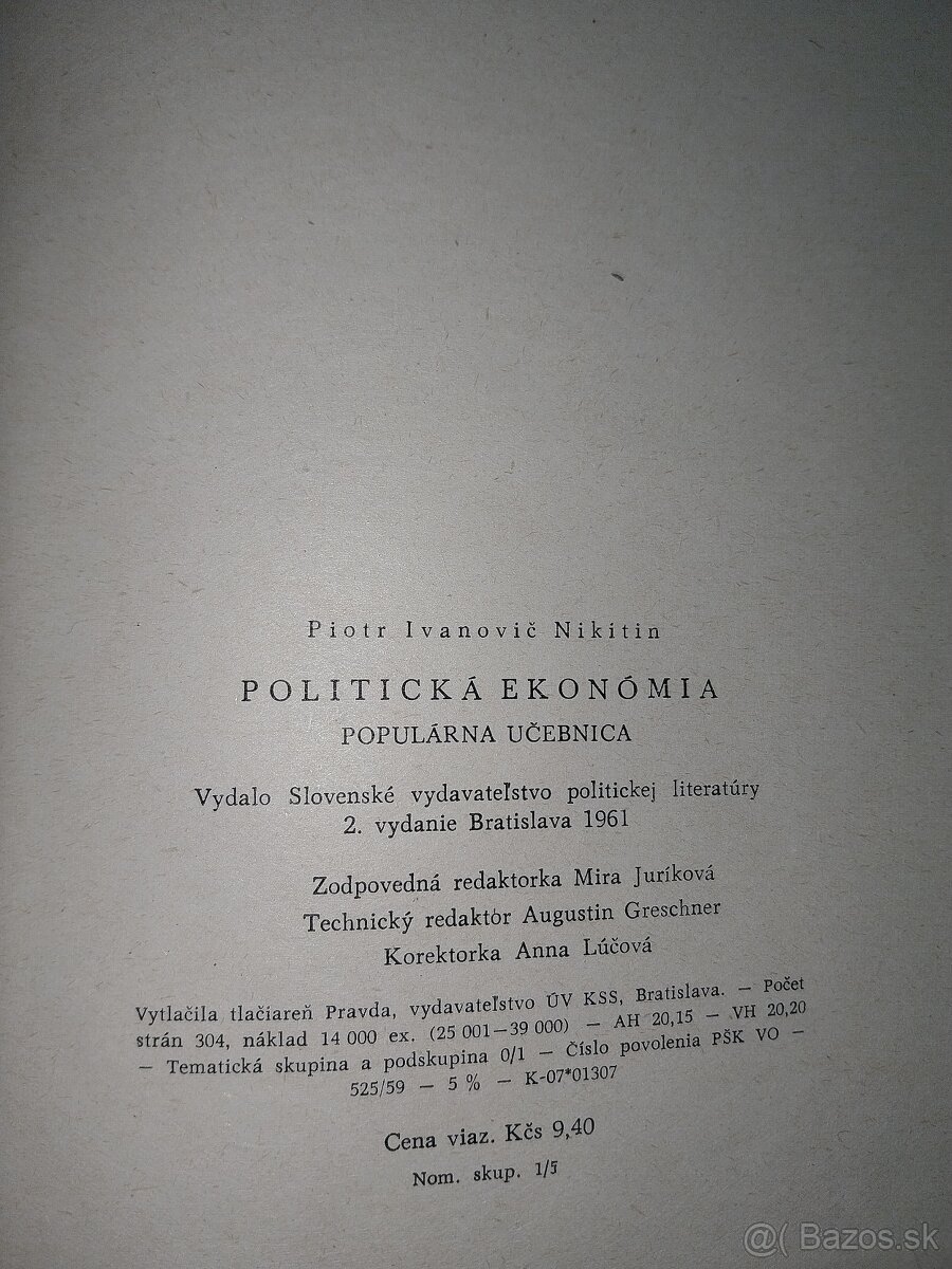 POLITICKÁ EKONÓMIA - Piotr Ivanovič Nikitin - 9