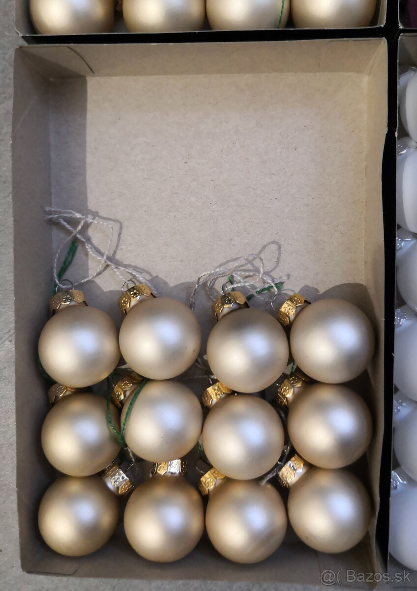 Vianočné ozdoby sklenene perleťové gule - 9