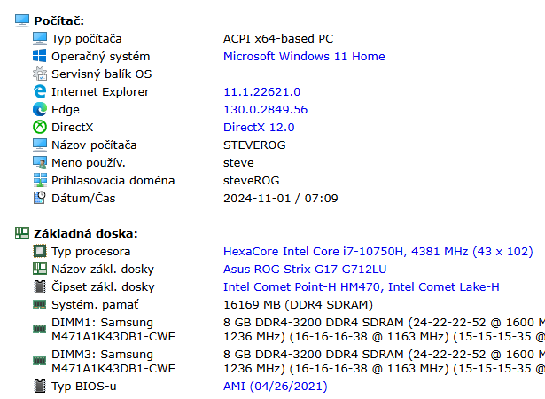 Predám NB Asus ROG Strix G17 G712LU v perfektnom stave - 9
