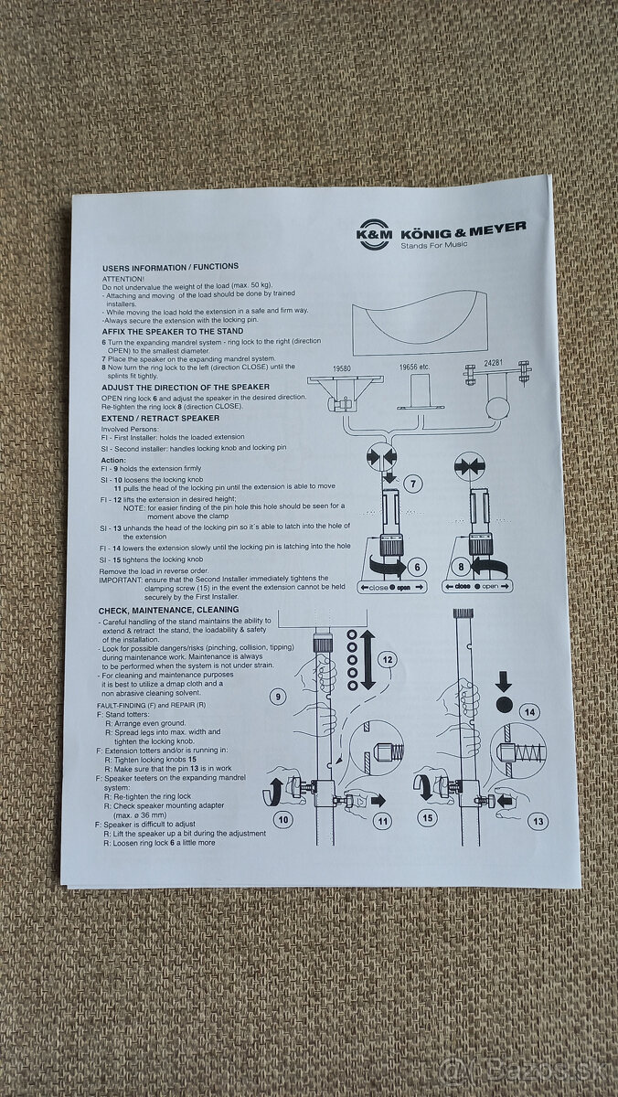 Predám stojany na reproboxy, trojnožky, K&M, najvyššia rada. - 9