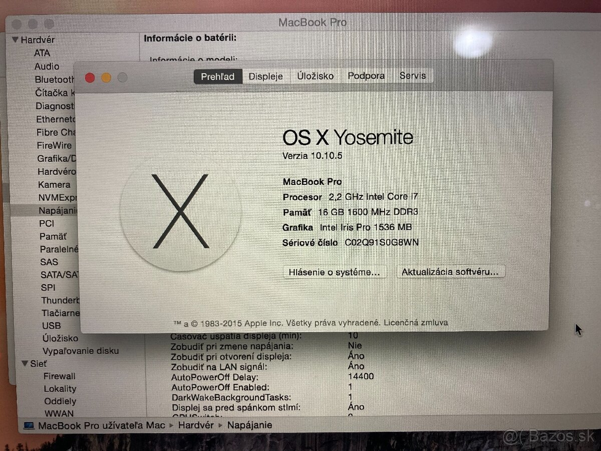 Apple MacBook Pro 15" Mid 2015 i7 2.2GHz/16GB/256GB - 9