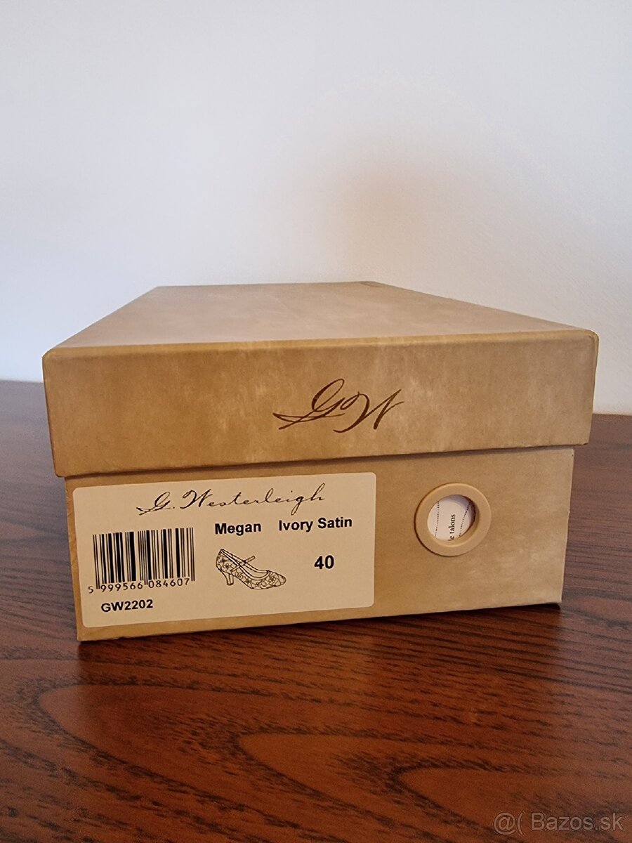 Svadobné topánky Megan, G.Westerleigh, veľkosť 40 - 9
