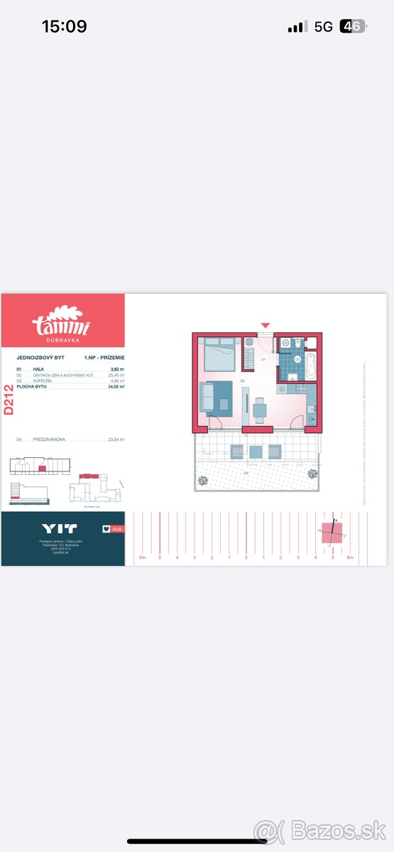 Predaj 1 (1,5) izb. byt s predzáhradkou v TAMMI Dúbravka - 9