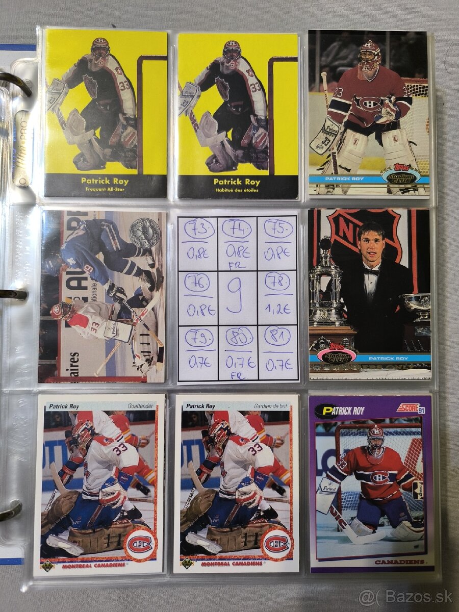 Hokejové kartičky - Patrick Roy 1 - 9