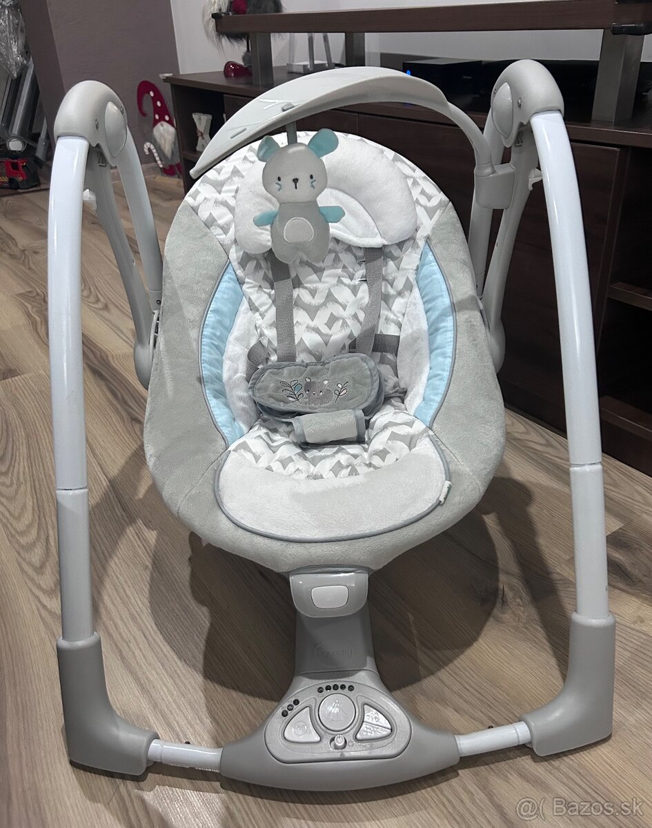 Detská jedálenská stolička a vibrujúca hojdačka s melódiou - 9