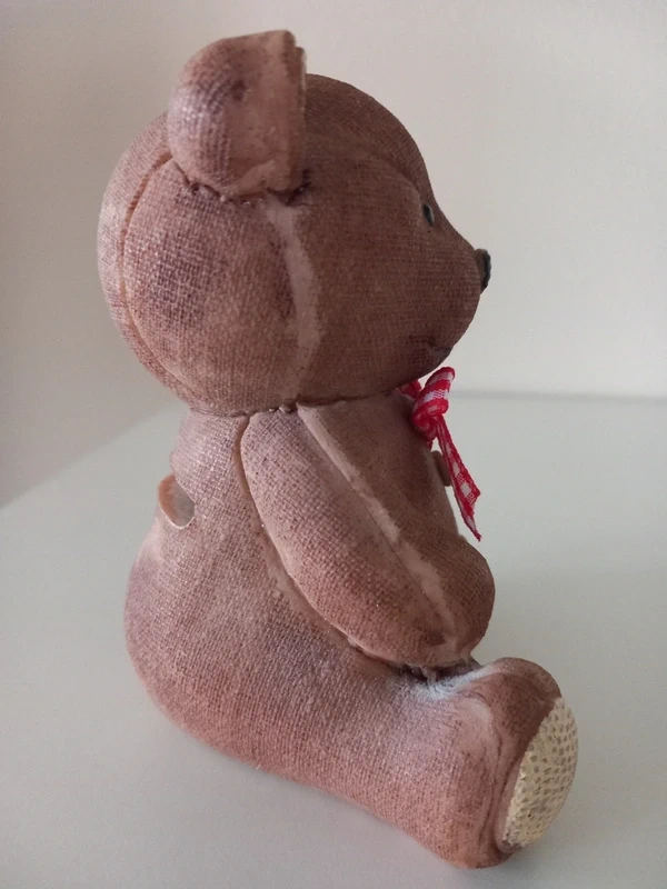 Starý keramický sediaci medvedík 12x10x7 cm - 9