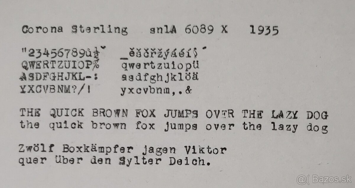 Funkčný starožitný písací stroj Corona Sterling z roku 1935 - 9