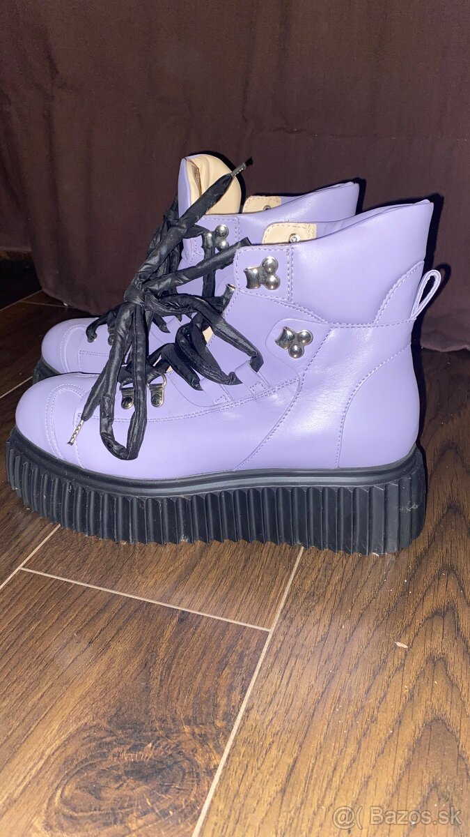 Zimné kožené topánky - veľkosť 38,5 - 9