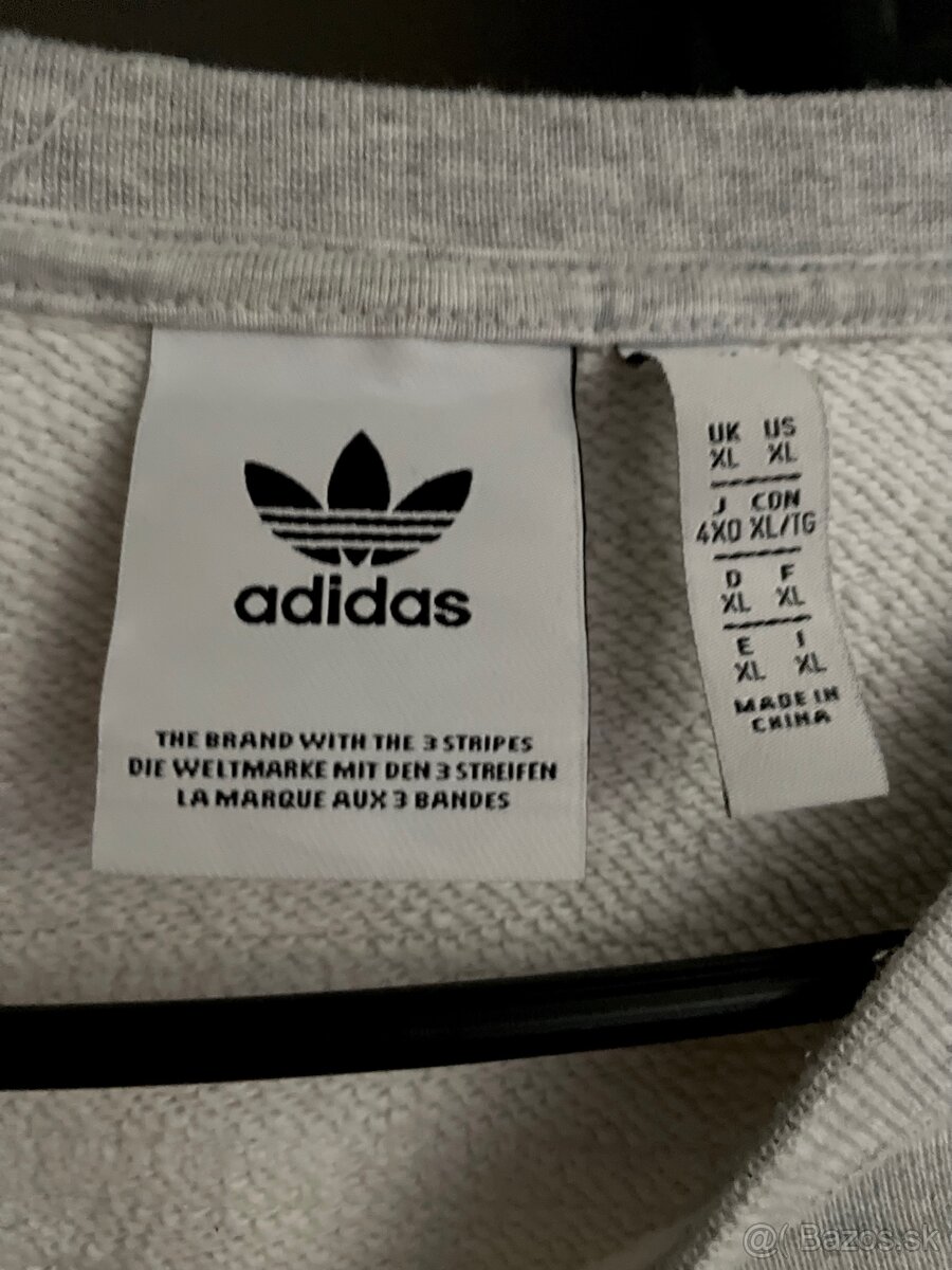 Sivá pánska mikina Adidas vo veľkosti XL - 9