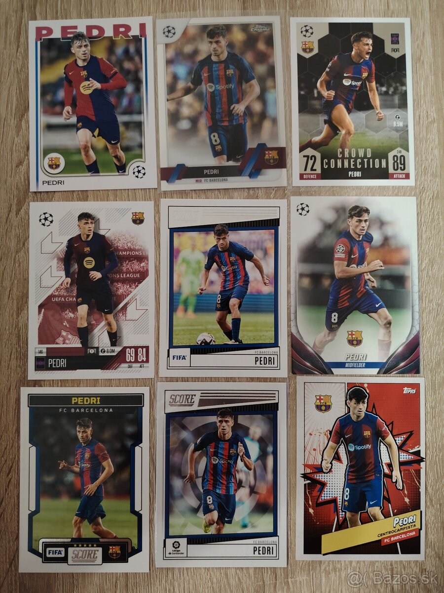 Lewandowski, Ferran Torres, Pedri, Gavi - futbalové kartičky - 9