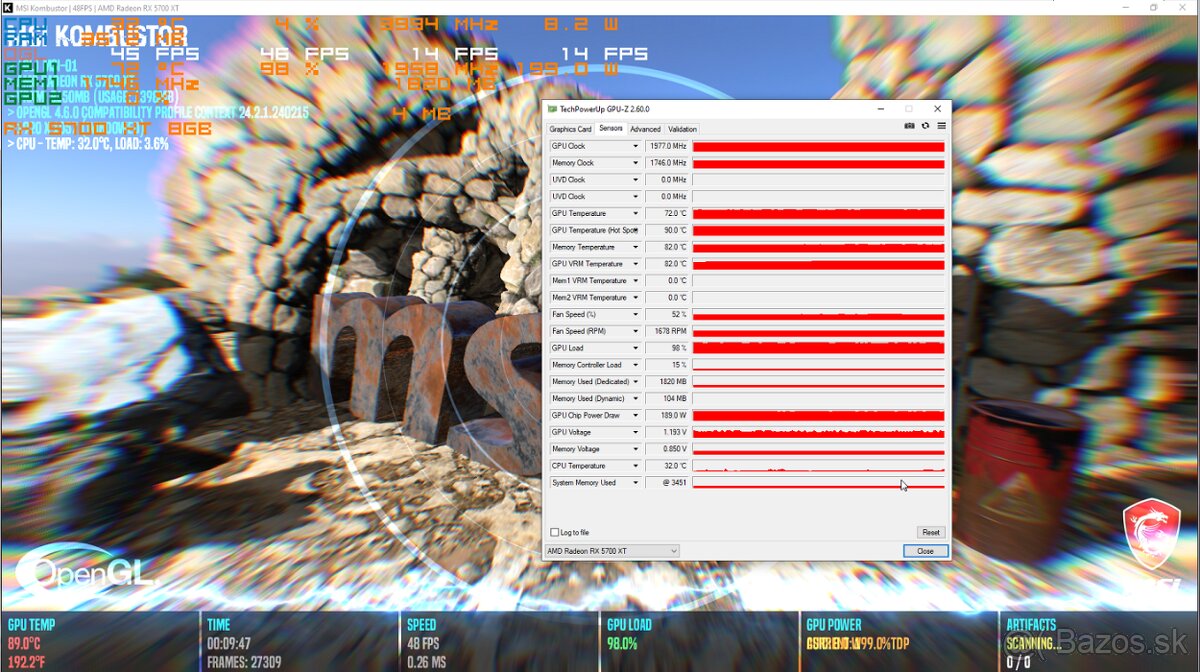 Predám Sapphire Pulse RX5700 XT 8GB GDDR6 - 9