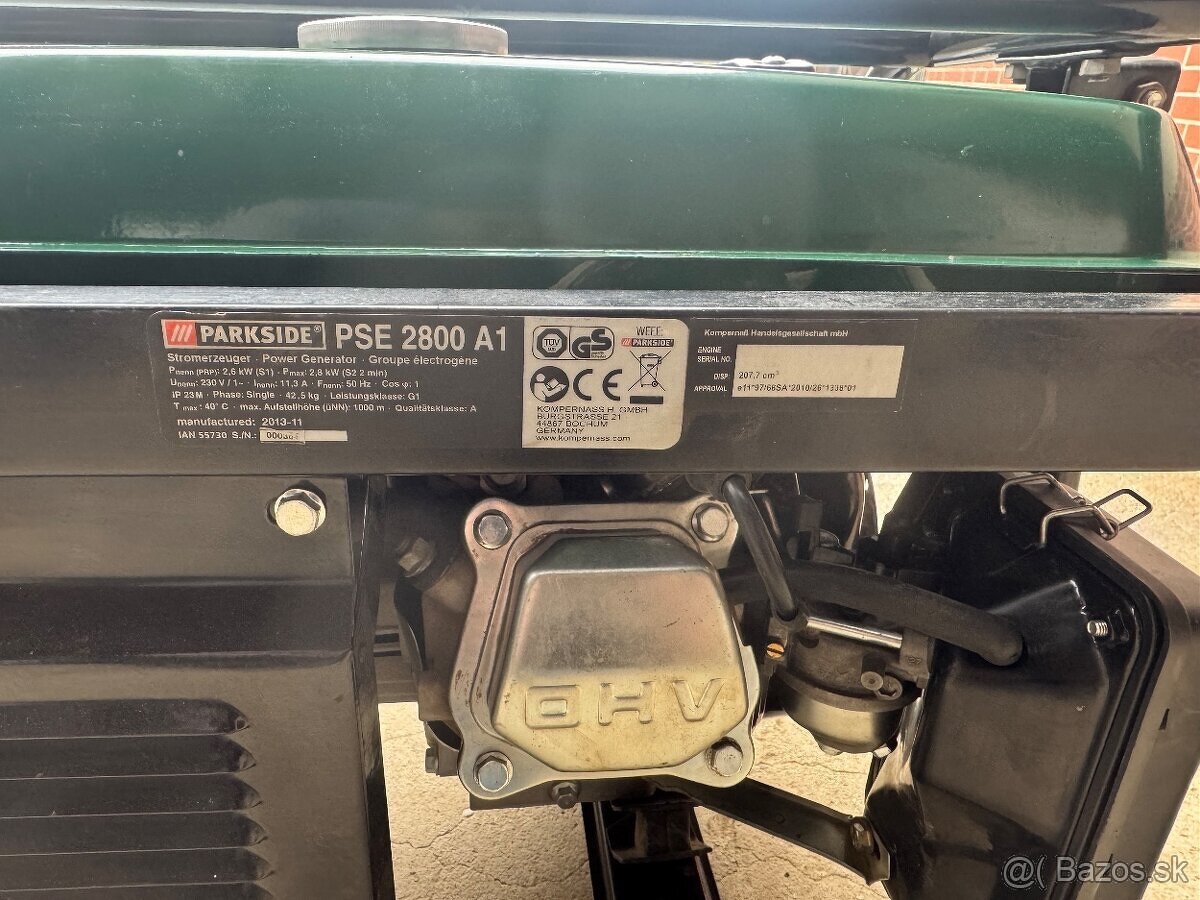 Predám málo používanú elektrocentralu Parkside PSE 2800 A1 K - 9