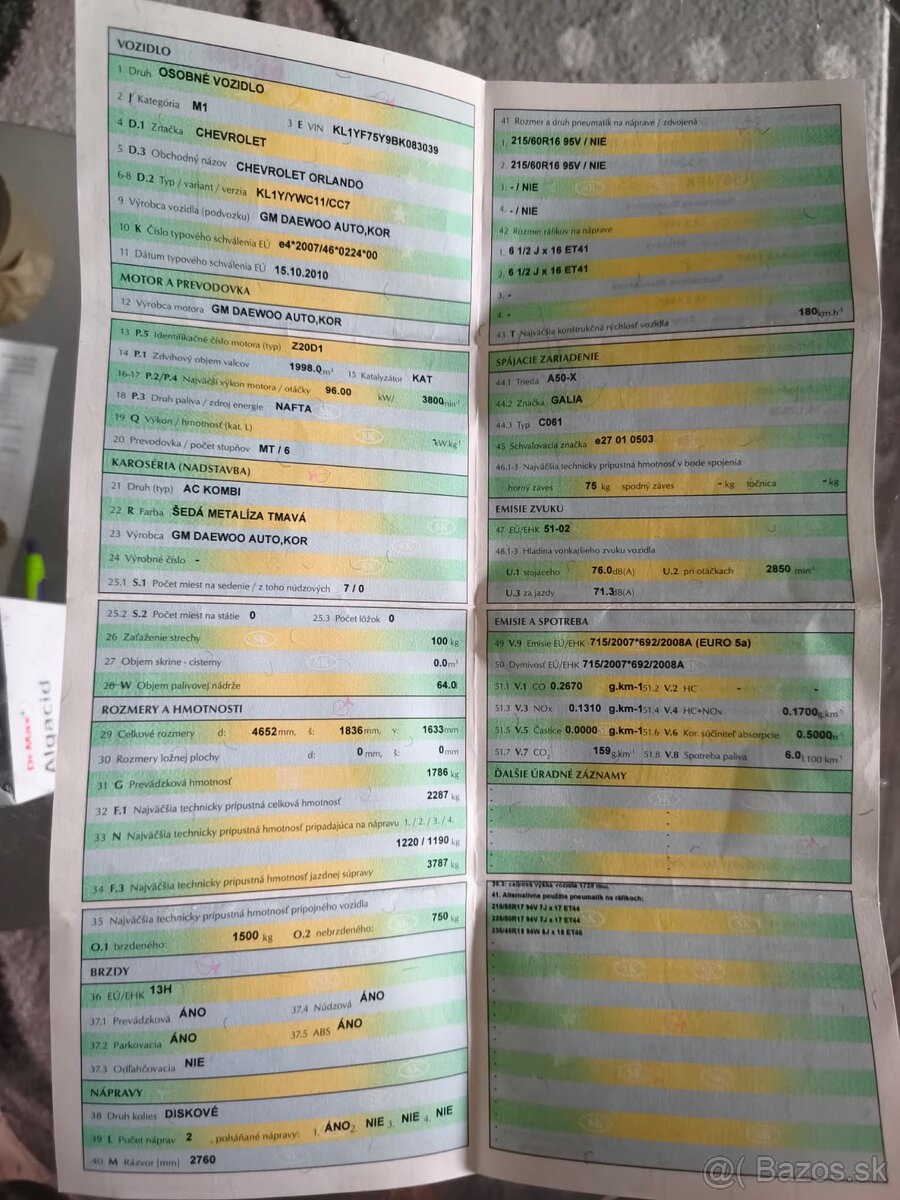 Predám: Chevrolet Orlando 2.0cdti 96kw /7miest - 9