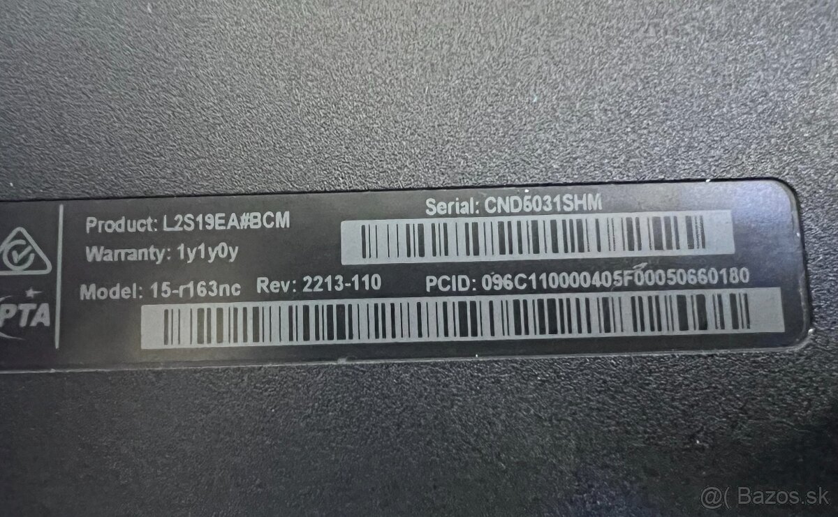 HP notebook / Celeron N2840 / 4GB RAM / 128GB SSD / 15.6" - 9