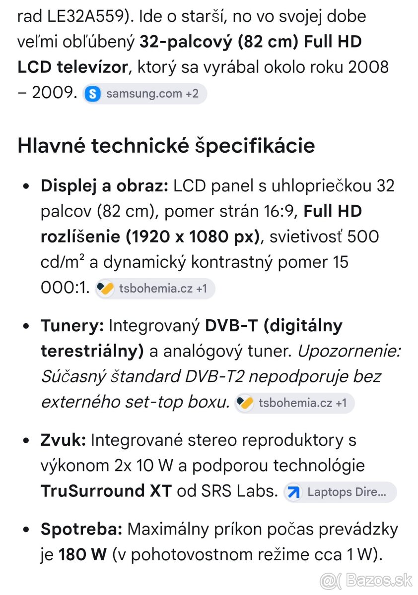 LCD televízor Samsung rady 5 - 9