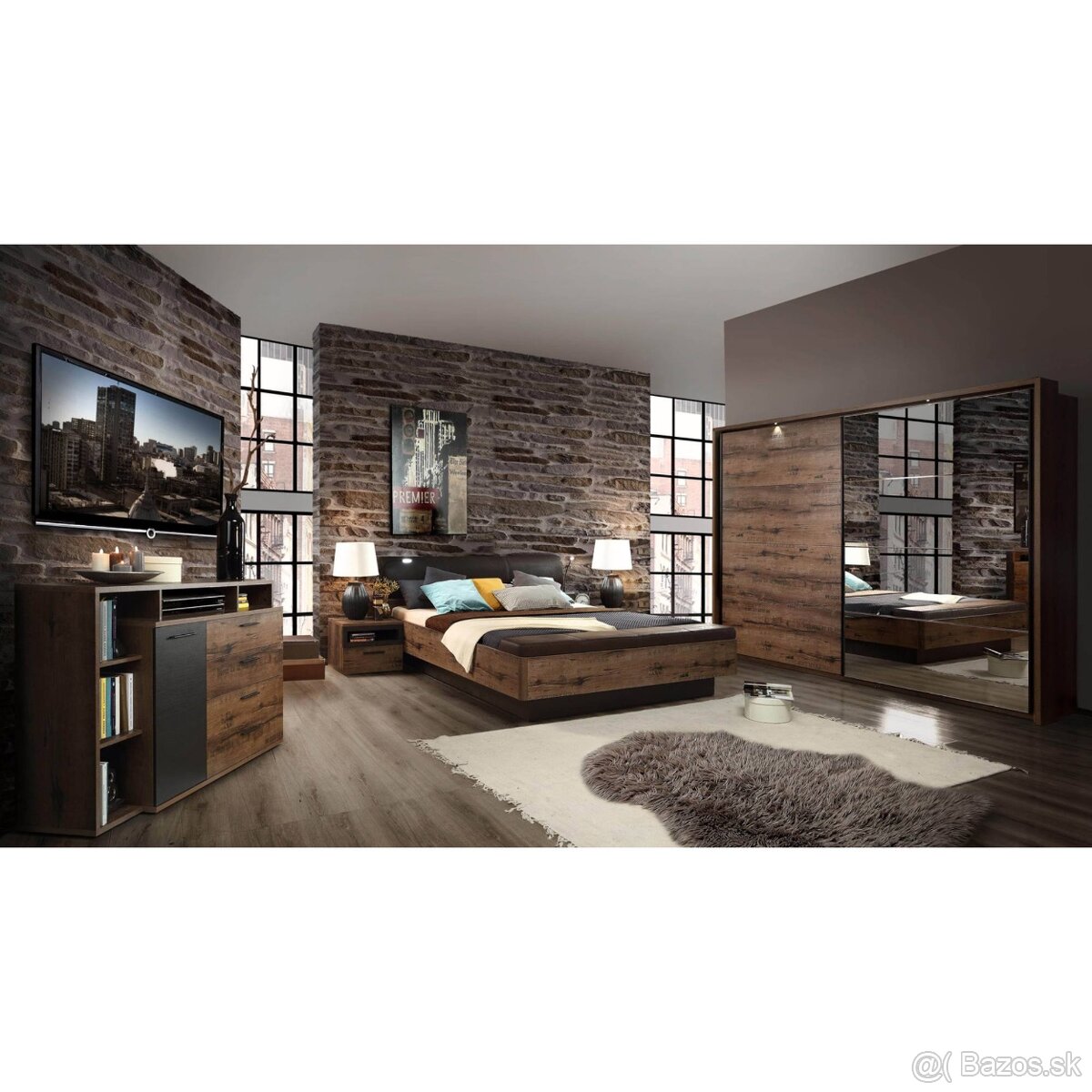 Kvalitná šatníková skriňa - ušľachtilý dub/čierny dub - 9