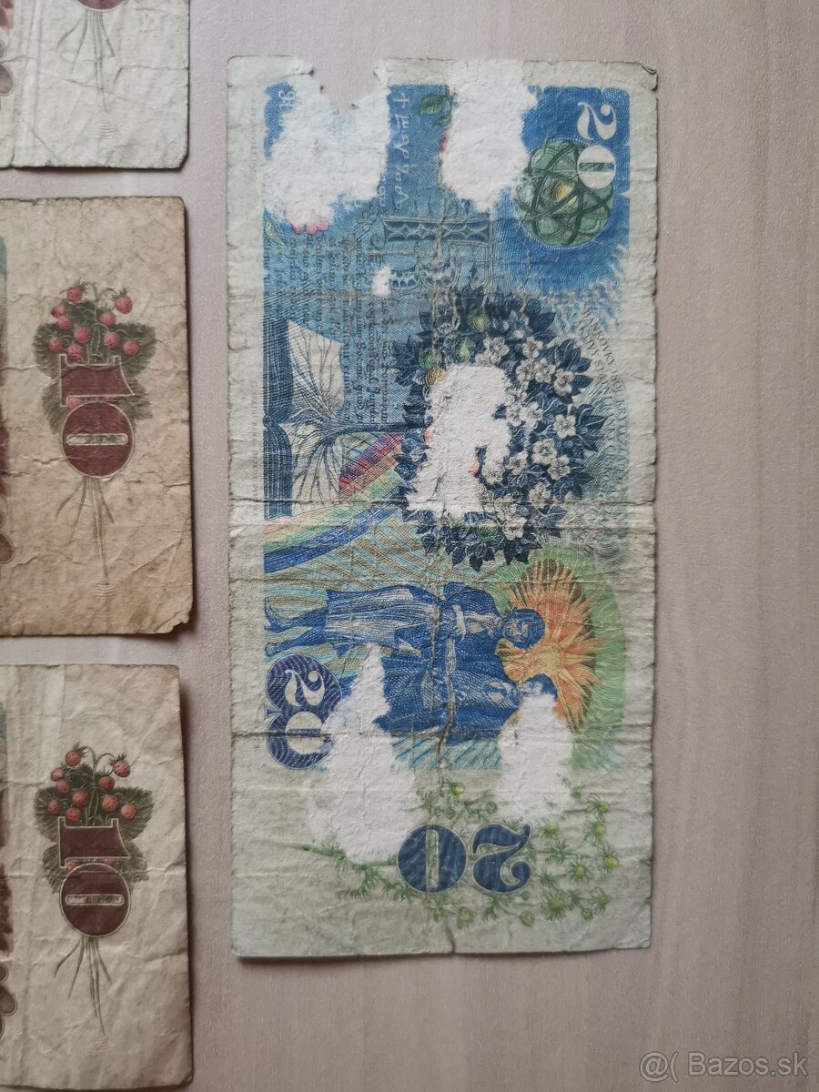 Staré československé bankovky 10KČS a 20KČS - 9