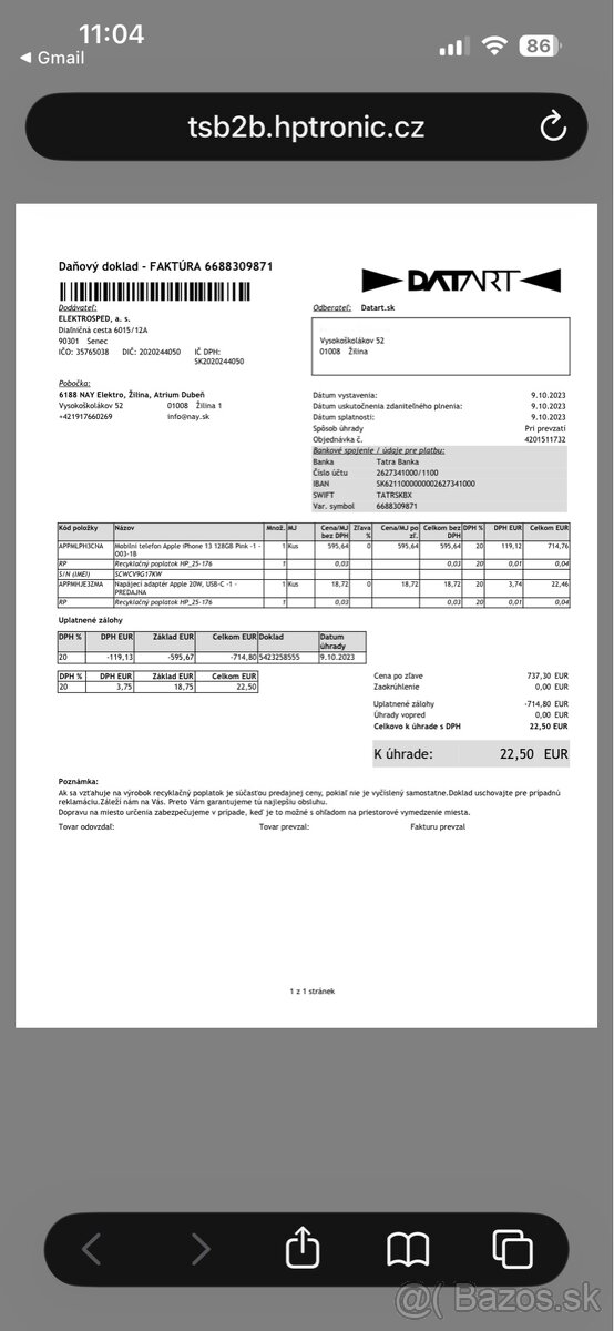 Iphone 13 128GB TOP stav - 9