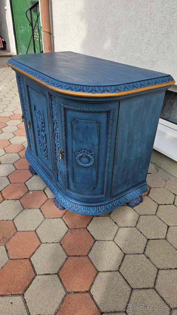 KOMODA - VINTAGE - MODRÁ - 9