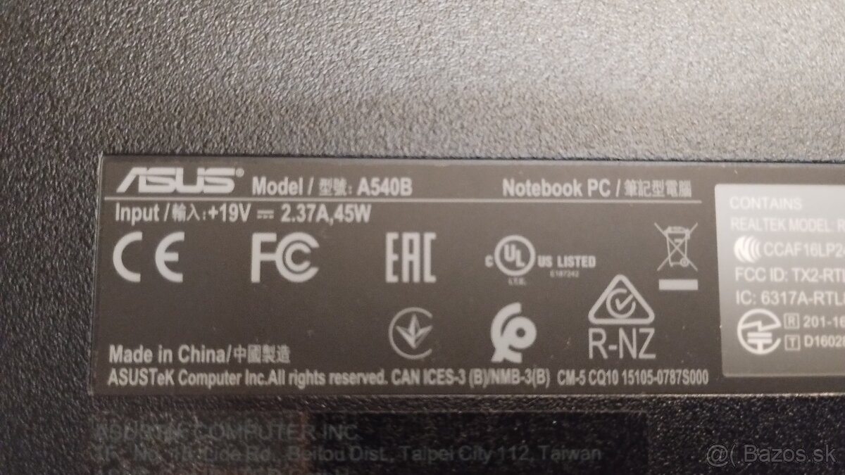 Predám notebook Asus A540B - 9