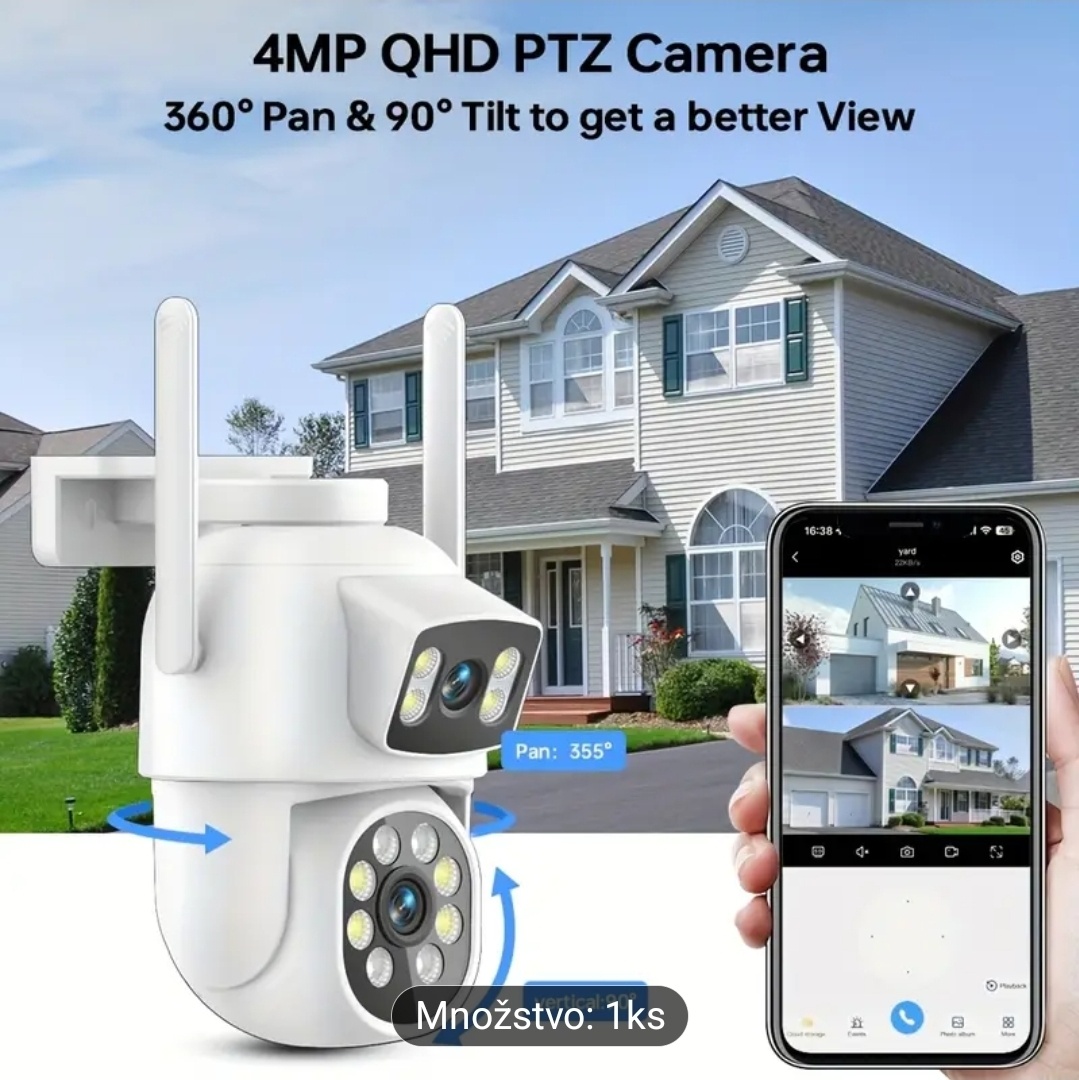 Kamera wifi, vonkajšia, vodotesná,dvojitá - 9