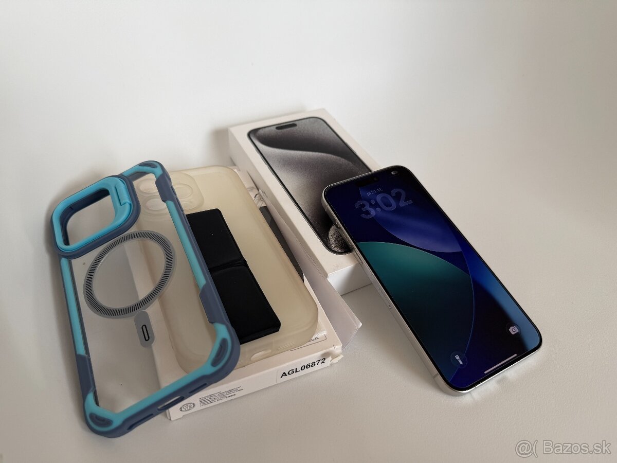 iPhone 15 Pro Max - White Titanium, 1TB - TOP STAV - 9