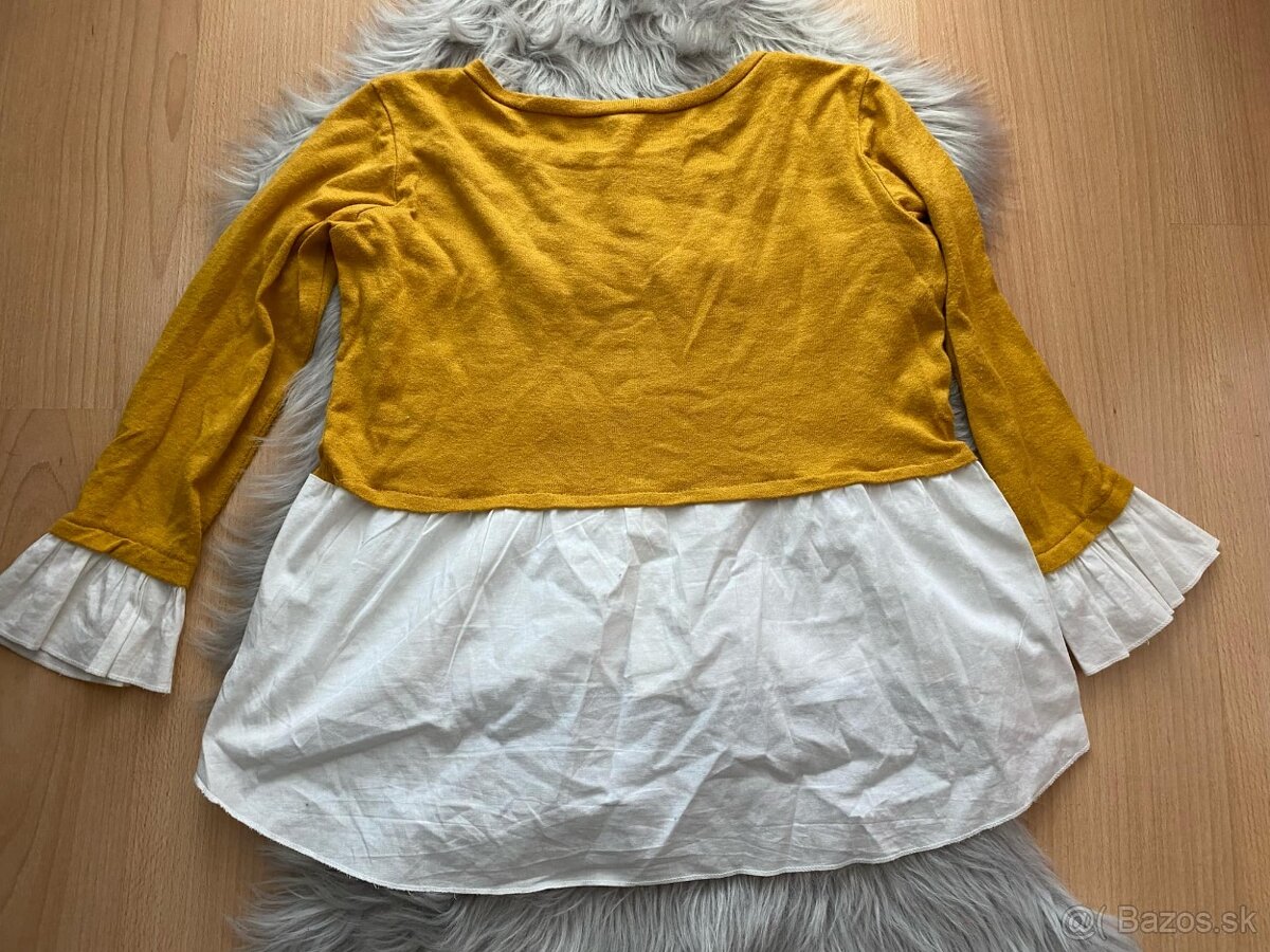 Horčicovo-biely sveter - 9