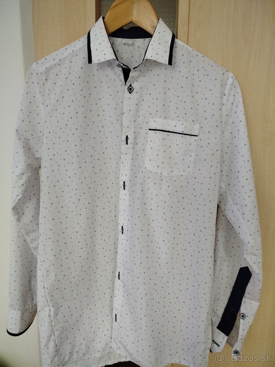 Nový chlapčenský slim oblek č.44+ košeľa zadarmo - 9