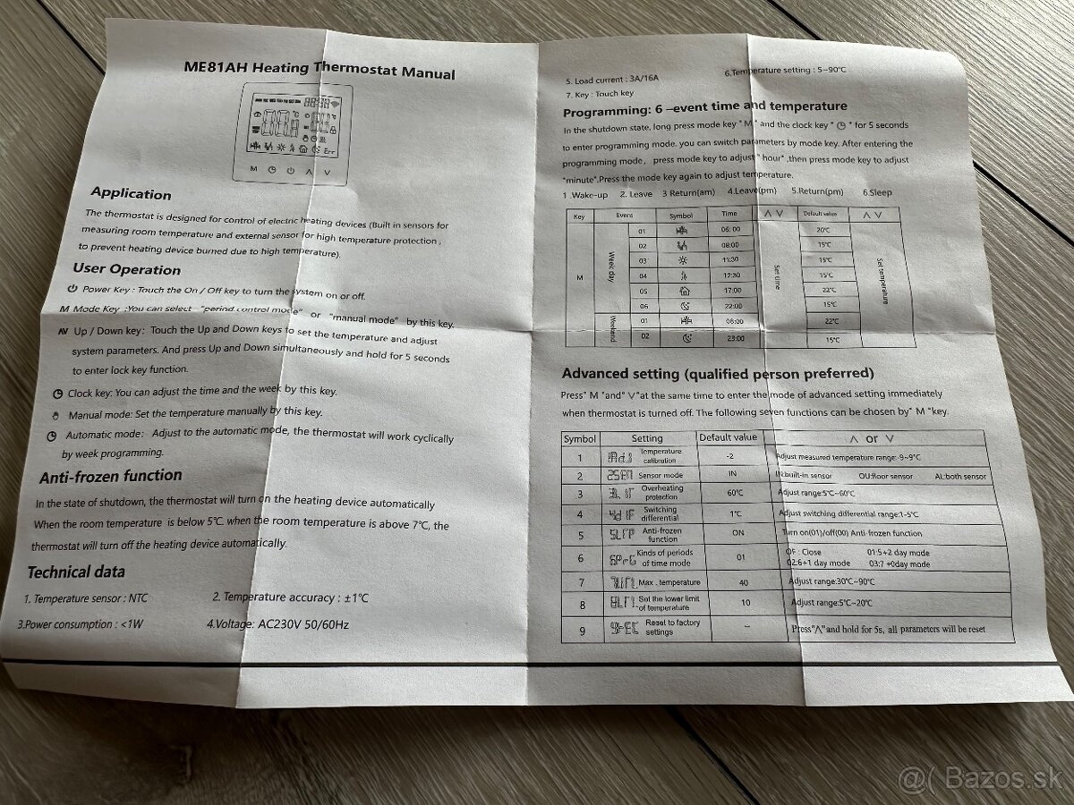 Izbový Termostat pre podlahové kúrenie predám - 9
