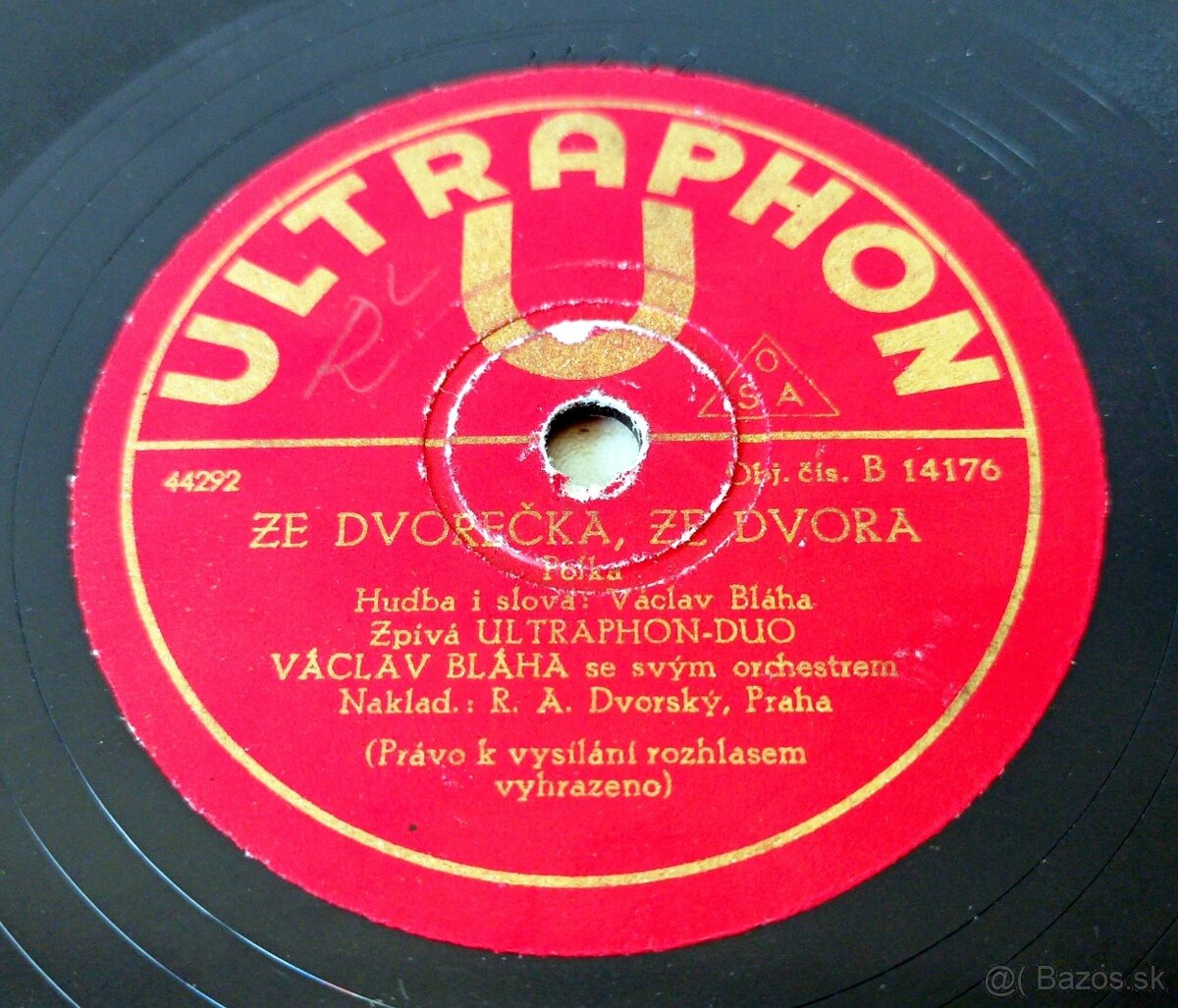 Čtyři staré šelakové gramodesky v obalech, 78 ot./min. - 9