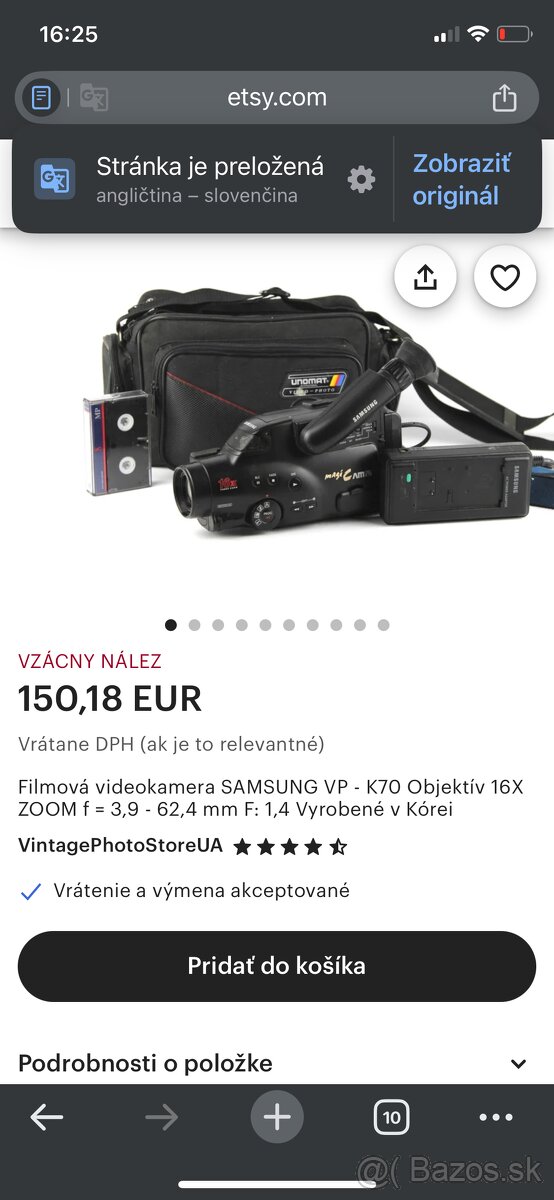 Kamera Samsung VP- K70 s príslušenstvom - 9