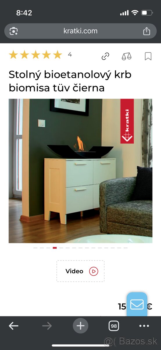 Biokrb stolný krb Kratki - 9