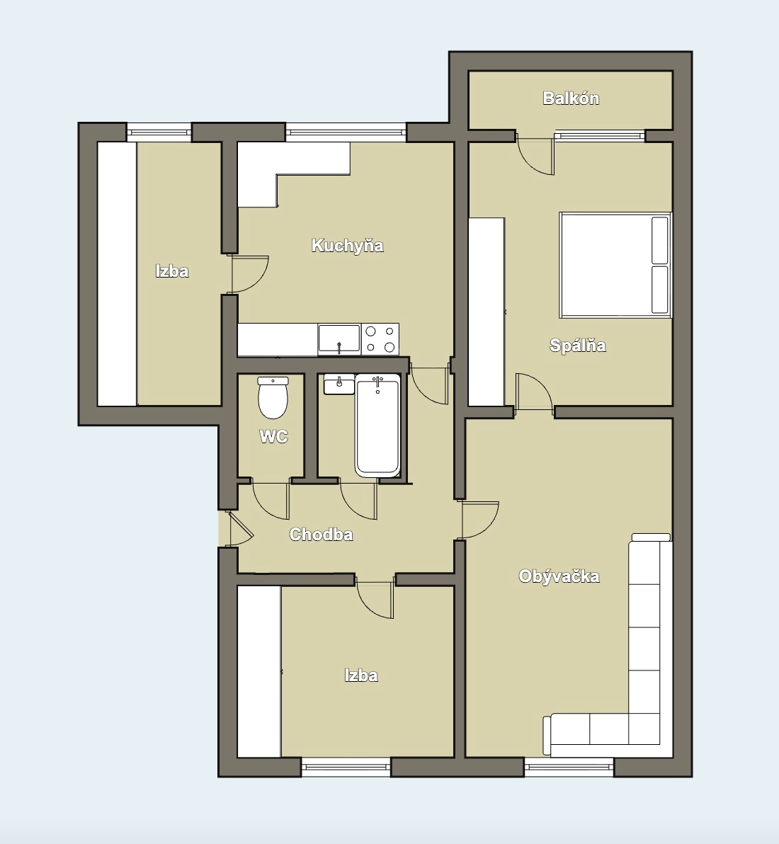 Slnečný 4 izbový byt s balkónom na ulici Hollého, Michalovce - 9