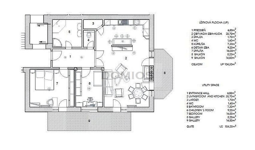 Klimatizovaný zariadený 3-izb. apartmán (104,30 m2, KE-S) - 9