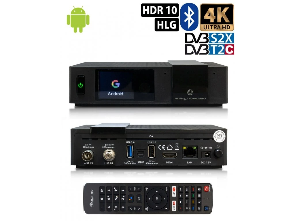 AB IPBOX TWO 2x DVB-S2X 4K ANDROID TV - NOVÝ - 9