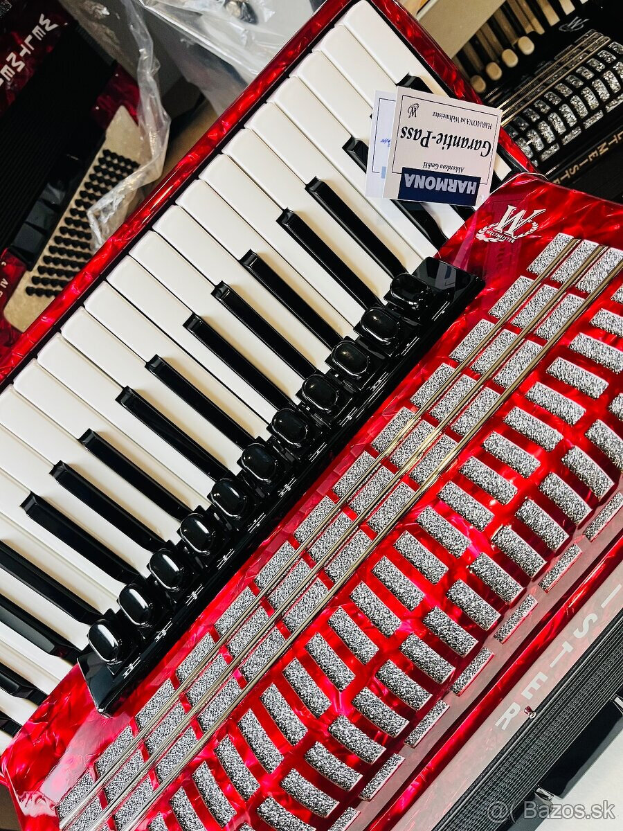 Predám NOVÝ akordeón WELTMEISTERS SAPHIR 120 BASOVÝ - 11/5 - 9