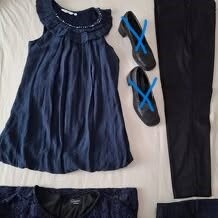 Dámske spoločenské šaty modré, topy, nohavice - 9