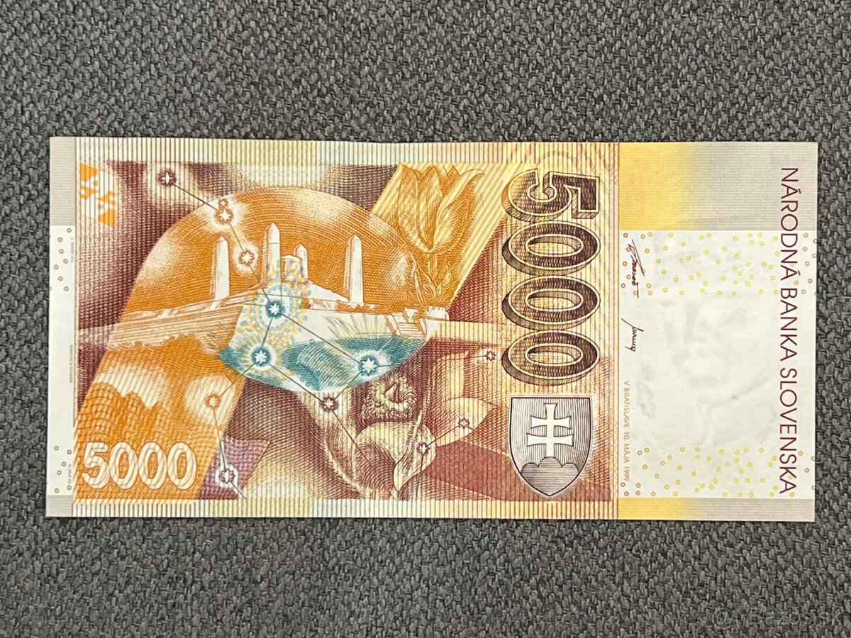 Slovenské bankovky 5000 SK - 9