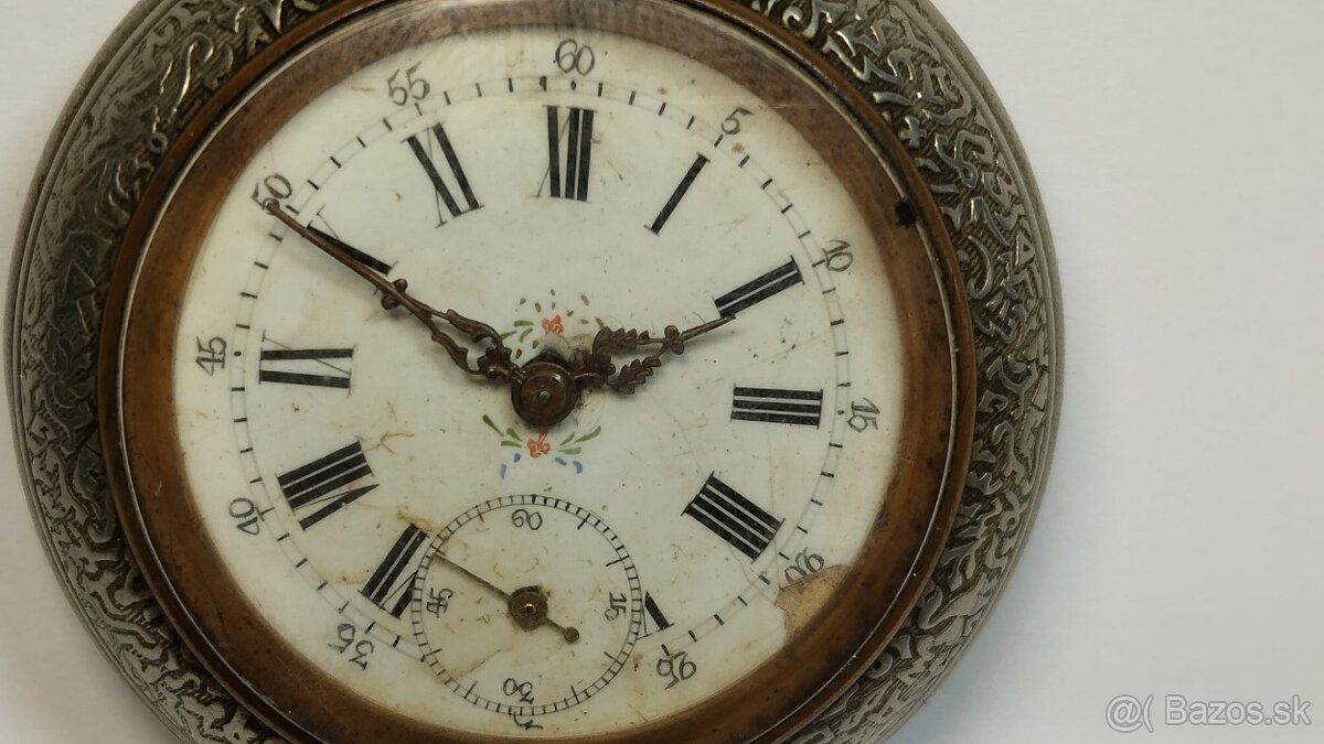 Kapesní hodinky s uprostřed s lehce malovaným ciferníkem. - 9