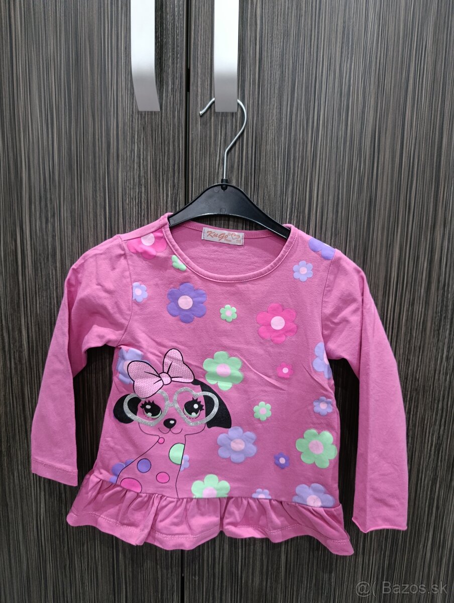 9 ks tričká. Veľkosť 92 + darujem novú vestu - 9