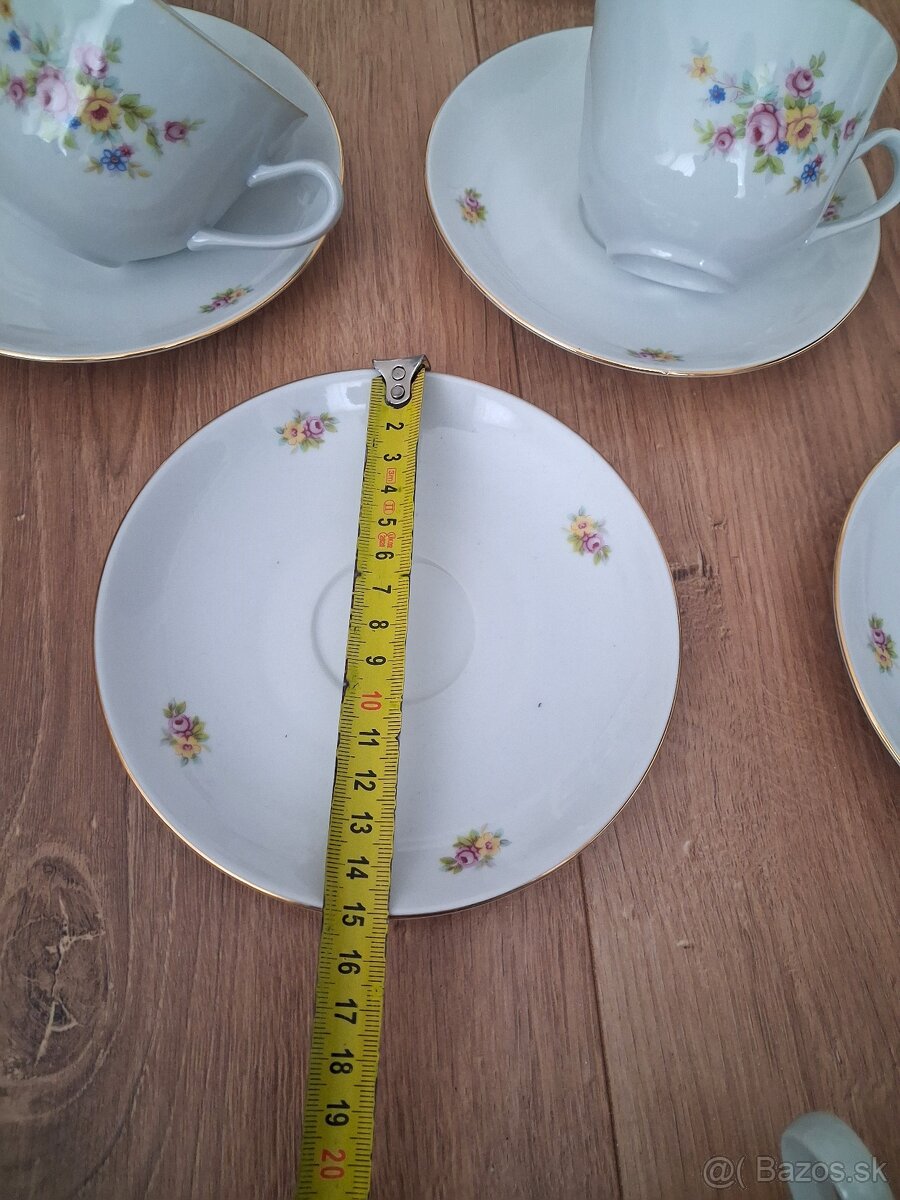 Porcelánová kávová sada - šálky + podšálky - 9