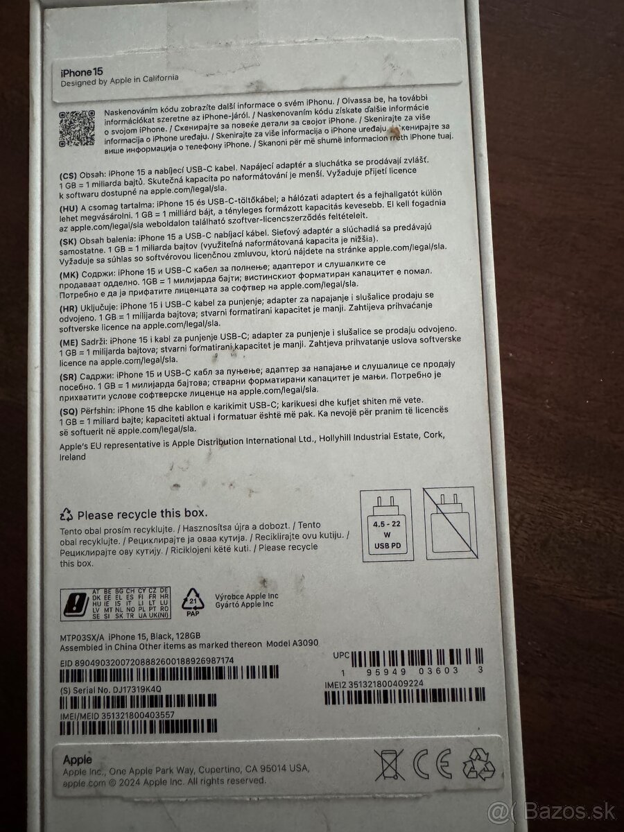 iPhone 15 128GB Black - Top stav, 99% batéria, v záruke - 9