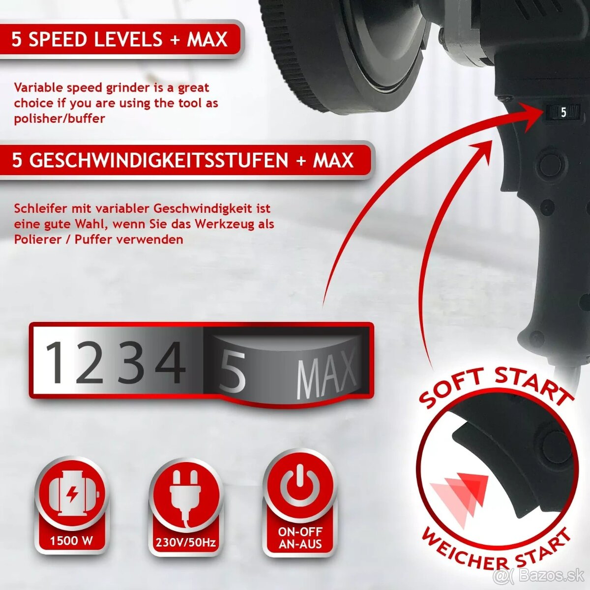 Nová BC-ELEC XM150 Fréza na betón Sanačná frézka 1500 W - 9