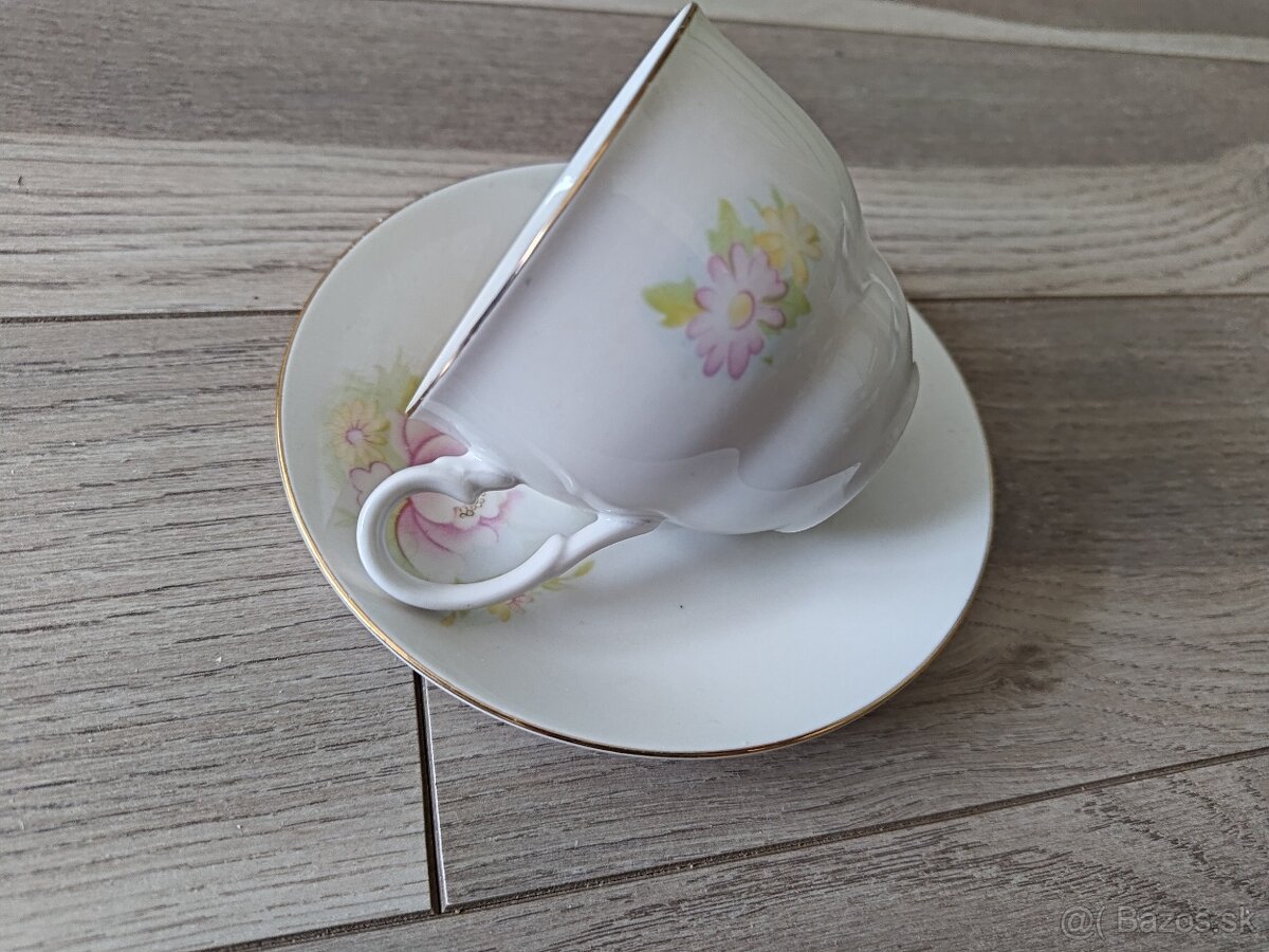 Retro sady na kavu - 6 tanierikov a 6 salok - 9