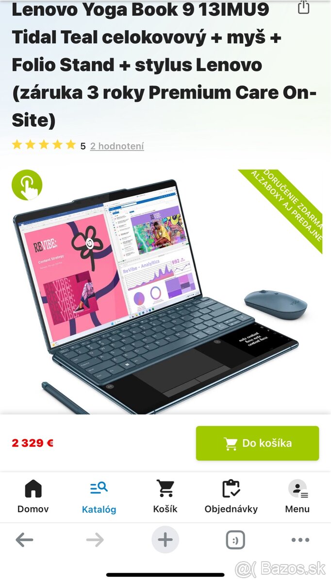 Nový Lenovo Yoga Book 9 13IMU9 2X OLED dispej- 34m. záruka - 9