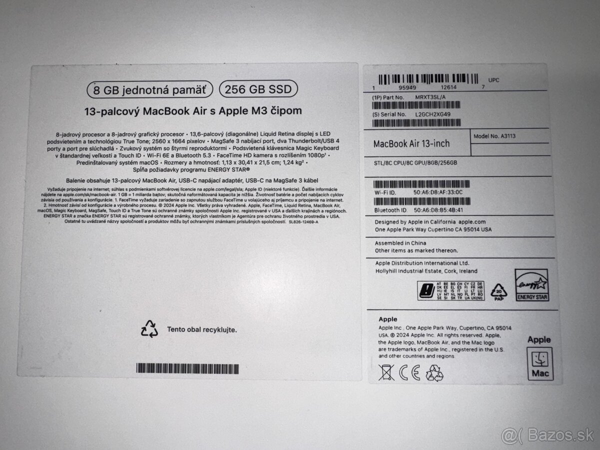 Predám málo používaný MacBook 13” 2024 M3, 256 GB. - 9