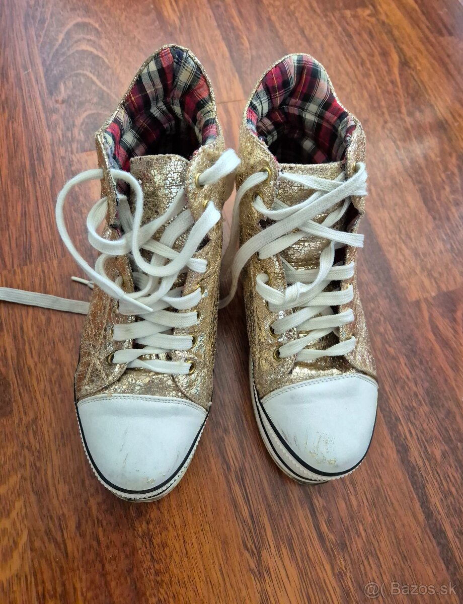 Dámske zlaté tenisky - 9