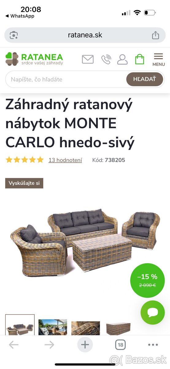 Predám krásnu ratanovú sedaciu súpravu - 9