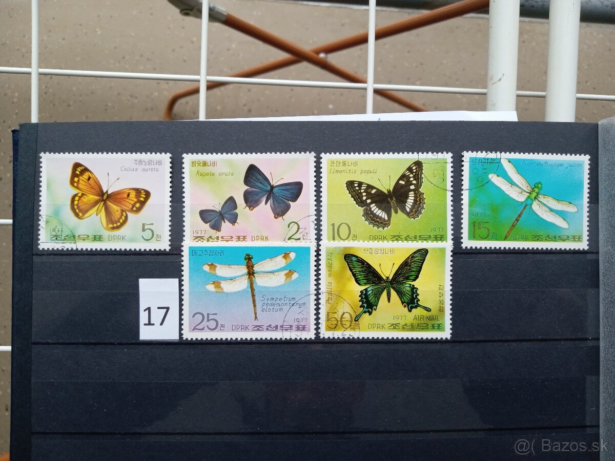 Poštové známky č.442 - VTÁCI, RYBY, MOTÝLE - 9